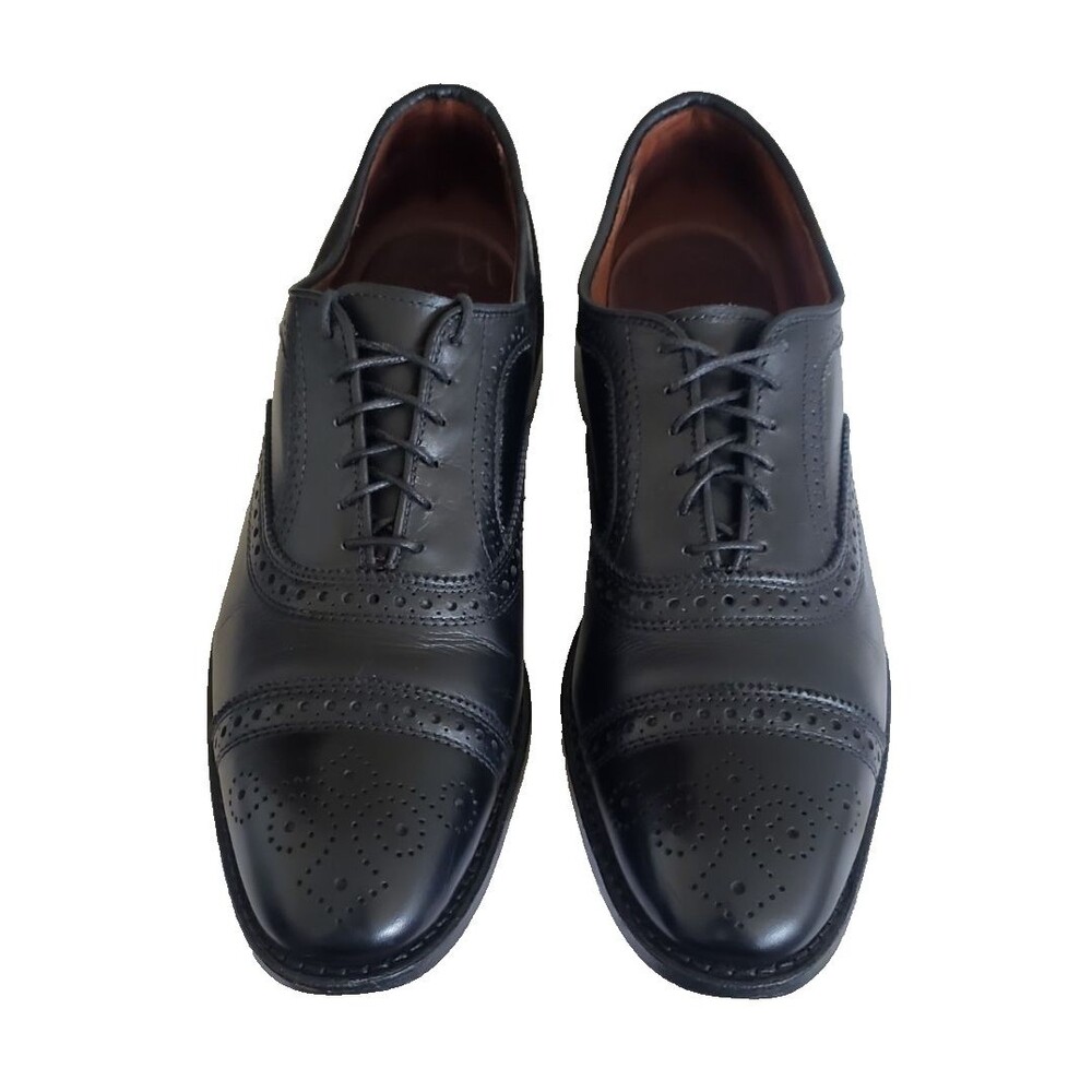 Allen Edmonds Strand Men's Size 10.5 B Black Leather Brogue Oxford Dress Shoes